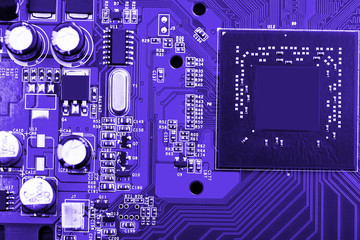 Computer motherboard closeup
