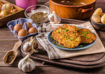 Potato pancakes fried