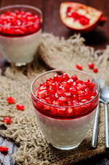 Pomegranate mousse in a glass