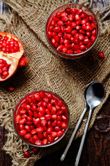 Pomegranate mousse in a glass