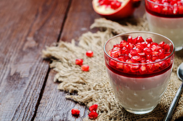 Pomegranate mousse in a glass