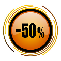 50 percent sale vector icon.
