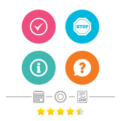 Information icons. Stop prohibition symbol.