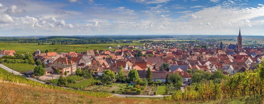 Panoramic view of  Dambach la Ville, Alsace, France