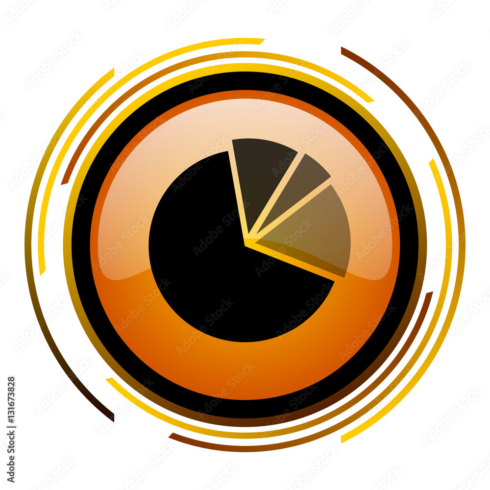 Poster Diagram vector icon. Modern design round orange button isolated on white background for web and applications in eps10.