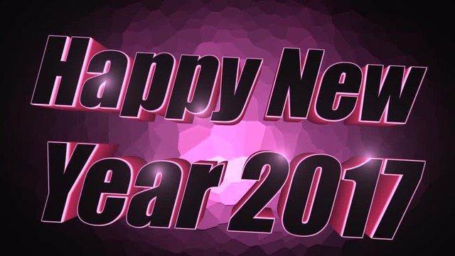 Happy New Year 2017 - 3D Text Pink Full HD