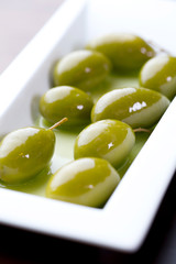 set of finger food - olives in brine