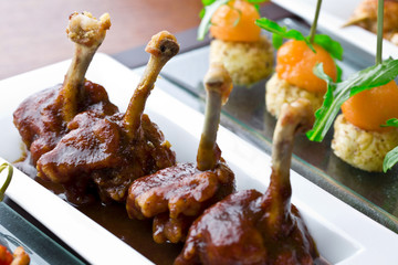 set of finger food - chicken wings in Beijing plum sauce
