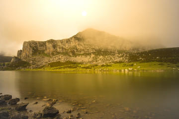 La Ercina lake (Lakes of Covadonga, Asturias - Spain).