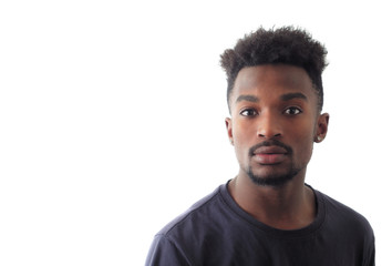 young man portrait on white background studio isolated