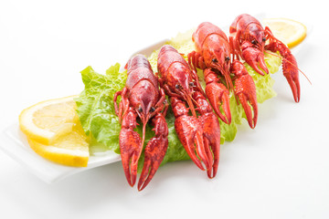 plate of boiled crayfish