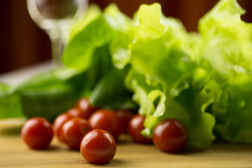 Cherry and salad