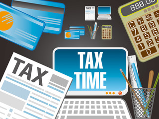 Tax Preparation for tax season with graphic elements