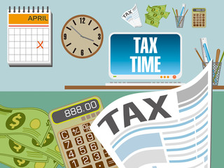 Tax Preparation for tax season with graphic elements