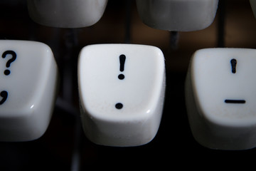 Vintage Exclamation mark key highlighted