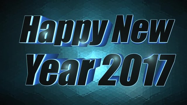 Happy New Year 2017 - 3D Text Blue Full HD