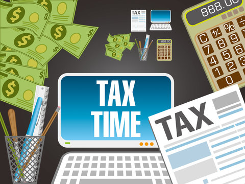 Tax Preparation for tax season with graphic elements