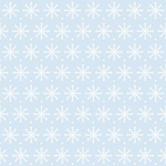 Snowflake pattern with snow spots. Seamless vector winter backgr
