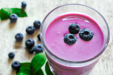 glass of fresh homemade berry smoothie