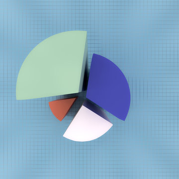 3d Rendering Of Top View Pie Chart