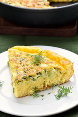 Omelette with cheese and zucchini