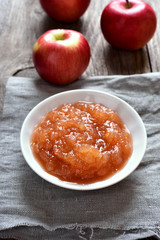 Apple jam and fresh fruits