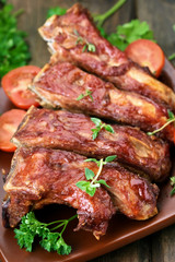 Grilled pork ribs