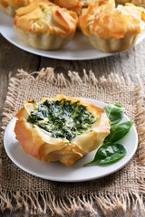 Vegetable baking with spinach