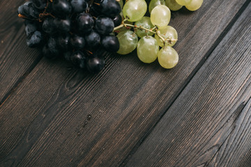 dark and white grapes , free space