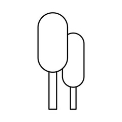 tree plant silhouette isolated icon vector illustration design