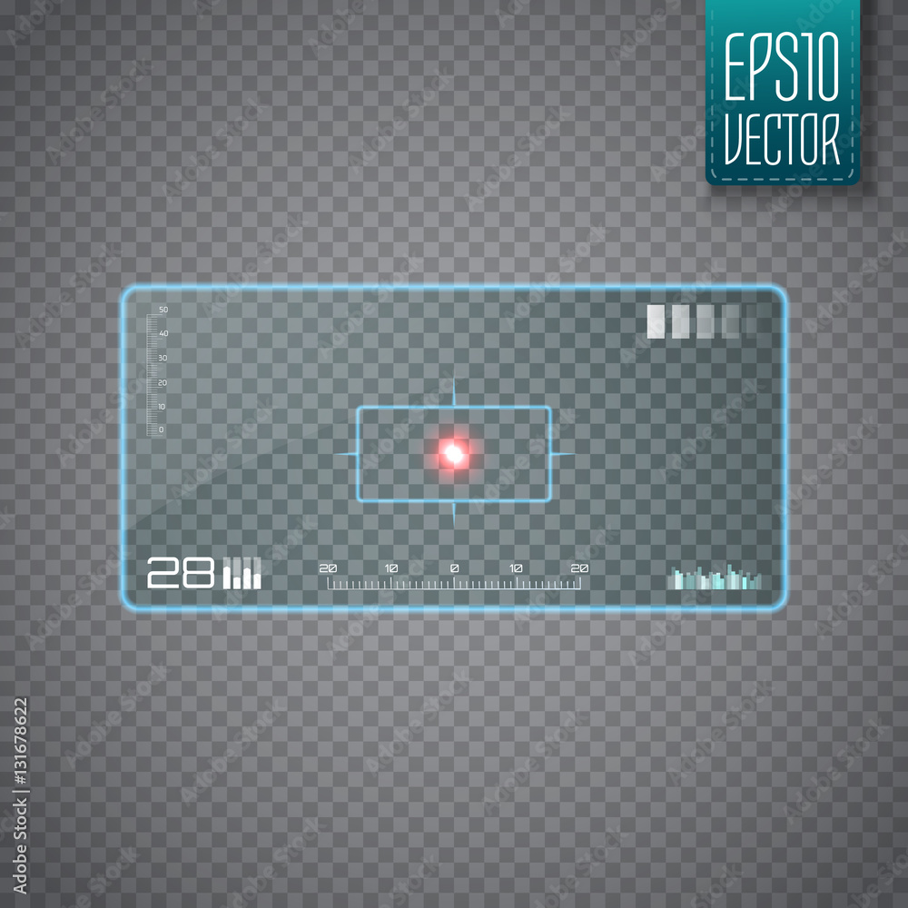 Aufkleber Sniper scope isolated. Neon target concept. Game Interface Element. Vector
