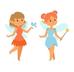 Fairies cartoon character vector.