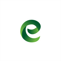 Vector E letter leaf logo