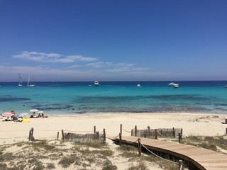 Beatiful Sunny Beach day in Formentera Spain.