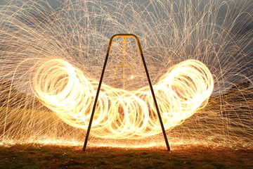 Steel Wool on a Swingset
