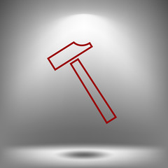 Line Hammer Icon