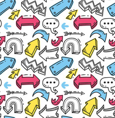 Arrow doodle seamless background