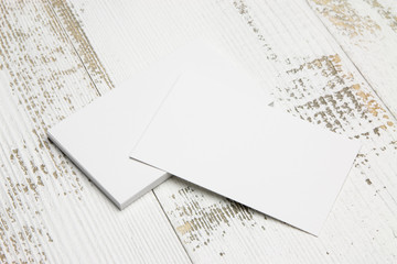 Business card on wood