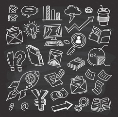 Set of business doodle