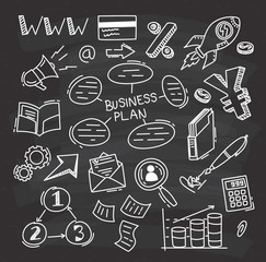 Set of business doodle