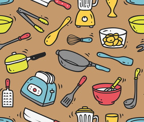 cooking utensil seamless background
