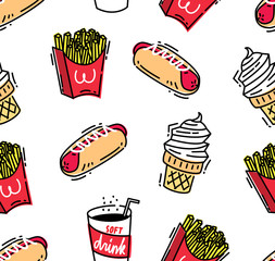 Fast food seamless background