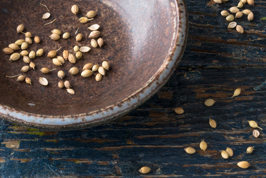 Leftover Coriander Seeds in a Bowl