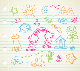 children's drawing on white background