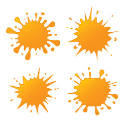 Orange juice blot isolated on white background