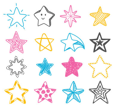 hand drawn star doodle element