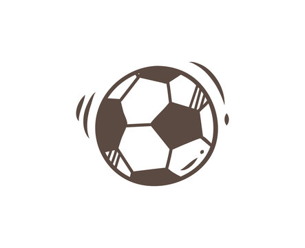 soccer ball icon in doodle style