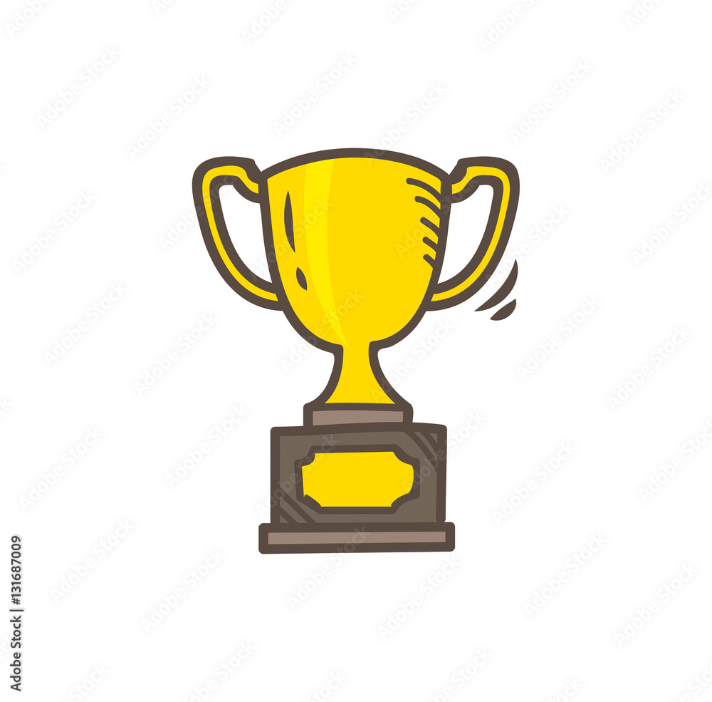 Poster trophy icon in doodle style