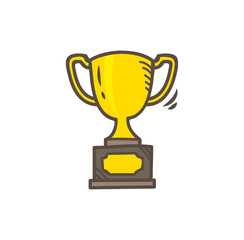 trophy icon in doodle style