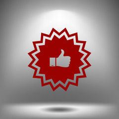Badge with thumbs up Icon